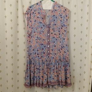EUC🧡Poupette St Barth Mini Dress - Floral Pattern - Button-Up - Loose Fitting